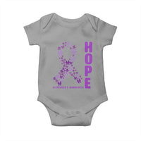 Hope Alzheimer's Awareness Purple Butterfly Ribbon Support Baby Onesie