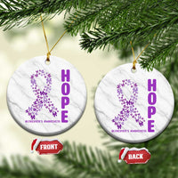 Hope Alzheimer's Awareness Purple Butterfly Ribbon Support Ceramic Ornament