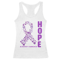Hope Alzheimer's Awareness Purple Butterfly Ribbon Support Racerback Tank Top