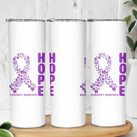 Hope Alzheimer's Awareness Purple Butterfly Ribbon Support Skinny Tumbler