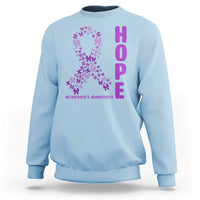 Hope Alzheimer's Awareness Purple Butterfly Ribbon Support Sweatshirt