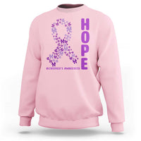 Hope Alzheimer's Awareness Purple Butterfly Ribbon Support Sweatshirt