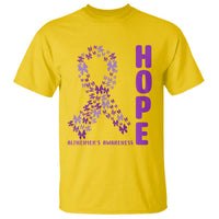 Hope Alzheimer's Awareness Purple Butterfly Ribbon Support T Shirt