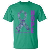 Hope Alzheimer's Awareness Purple Butterfly Ribbon Support T Shirt