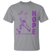 Hope Alzheimer's Awareness Purple Butterfly Ribbon Support T Shirt