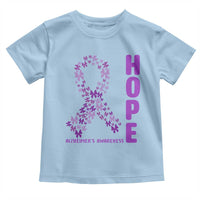 Hope Alzheimer's Awareness Purple Butterfly Ribbon Support Toddler T Shirt