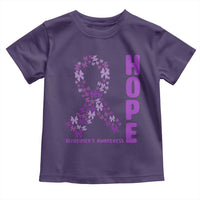 Hope Alzheimer's Awareness Purple Butterfly Ribbon Support Toddler T Shirt