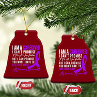 Alzheimer's Caregiver Support Ceramic Ornament Purple Ribbon Hope Graphic