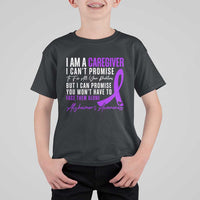 Alzheimer's Caregiver Support T Shirt For Kid Purple Ribbon Hope Graphic