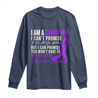 Alzheimer's Caregiver Support Long Sleeve Shirt Purple Ribbon Hope Graphic