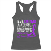 Alzheimer's Caregiver Support Racerback Tank Top Purple Ribbon Hope Graphic