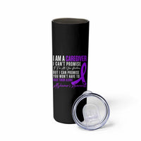 Alzheimer's Caregiver Support Skinny Tumbler Purple Ribbon Hope Graphic