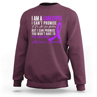Alzheimer's Caregiver Support Sweatshirt Purple Ribbon Hope Graphic