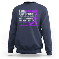 Alzheimer's Caregiver Support Sweatshirt Purple Ribbon Hope Graphic