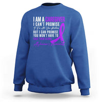 Alzheimer's Caregiver Support Sweatshirt Purple Ribbon Hope Graphic