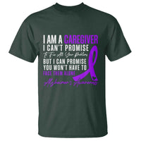 Alzheimer's Caregiver Support T Shirt Purple Ribbon Hope Graphic