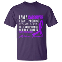 Alzheimer's Caregiver Support T Shirt Purple Ribbon Hope Graphic