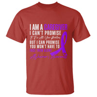 Alzheimer's Caregiver Support T Shirt Purple Ribbon Hope Graphic