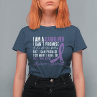 Alzheimer's Caregiver Support T Shirt For Women Purple Ribbon Hope Graphic