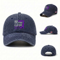 Alzheimer's Caregiver Support Washed Cotton Baseball Cap Purple Ribbon Hope Graphic