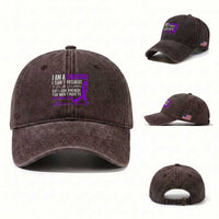 Alzheimer's Caregiver Support Washed Cotton Baseball Cap Purple Ribbon Hope Graphic