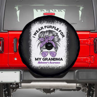 I Wear Purple For My Grandma Spare Tire Cover Alzheimers Awareness Messy Bun Graphic