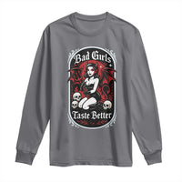 Bad Girls Taste Better Long Sleeve Shirt Adult Humor Devil Girl Gift - Wonder Print Shop