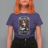 Bad Girls Taste Better T Shirt For Women Adult Humor Devil Girl Gift - Wonder Print Shop