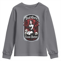 Bad Girls Taste Better Youth Sweatshirt Adult Humor Devil Girl Gift - Wonder Print Shop