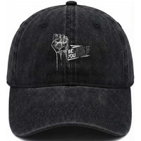 Believe In Yourself Washed Cotton Baseball Cap Strong Fist Motivational Quote