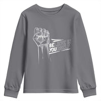 Believe In Yourself Youth Sweatshirt Strong Fist Motivational Quote - Wonder Print Shop
