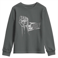 Believe In Yourself Youth Sweatshirt Strong Fist Motivational Quote - Wonder Print Shop