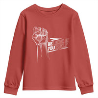 Believe In Yourself Youth Sweatshirt Strong Fist Motivational Quote - Wonder Print Shop
