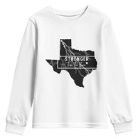 Strong Texas Youth Sweatshirt Stronger Than The Storm Quote - Wonder Print Shop