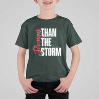 Stronger Than The Storm T Shirt For Kid Positive Mindset Motivation - Wonder Print Shop