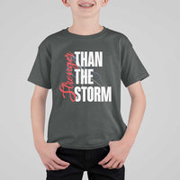 Stronger Than The Storm T Shirt For Kid Positive Mindset Motivation - Wonder Print Shop