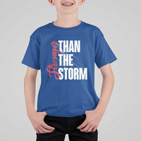 Stronger Than The Storm T Shirt For Kid Positive Mindset Motivation - Wonder Print Shop