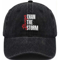 Stronger Than The Storm Washed Cotton Baseball Cap Positive Mindset Motivation