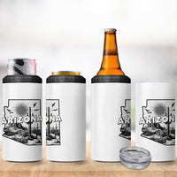 Arizona Cactus Vintage State Map Desert Gift 4 in 1 Can Cooler Tumbler - Wonder Print Shop