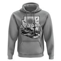 Arizona Cactus Vintage State Map Desert Gift Hoodie - Wonder Print Shop
