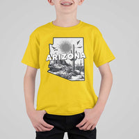 Arizona Cactus Vintage State Map Desert Gift T Shirt For Kid - Wonder Print Shop