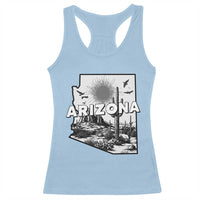 Arizona Cactus Vintage State Map Desert Gift Racerback Tank Top - Wonder Print Shop