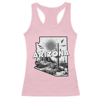 Arizona Cactus Vintage State Map Desert Gift Racerback Tank Top - Wonder Print Shop