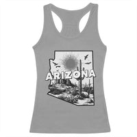 Arizona Cactus Vintage State Map Desert Gift Racerback Tank Top - Wonder Print Shop