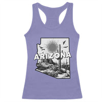 Arizona Cactus Vintage State Map Desert Gift Racerback Tank Top - Wonder Print Shop