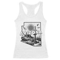 Arizona Cactus Vintage State Map Desert Gift Racerback Tank Top - Wonder Print Shop