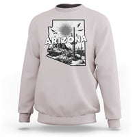 Arizona Cactus Vintage State Map Desert Gift Sweatshirt - Wonder Print Shop