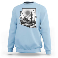 Arizona Cactus Vintage State Map Desert Gift Sweatshirt - Wonder Print Shop