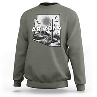 Arizona Cactus Vintage State Map Desert Gift Sweatshirt - Wonder Print Shop