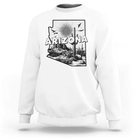 Arizona Cactus Vintage State Map Desert Gift Sweatshirt - Wonder Print Shop